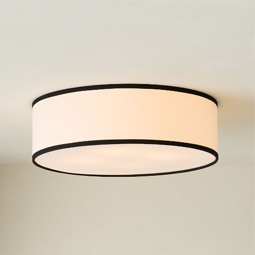 Drum Flush Mount Light with Black Trim 19.75"