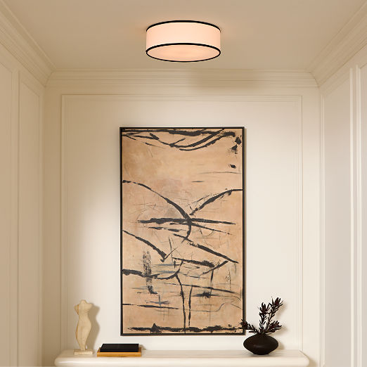Drum Flush Mount Light with Black Trim 19.75"