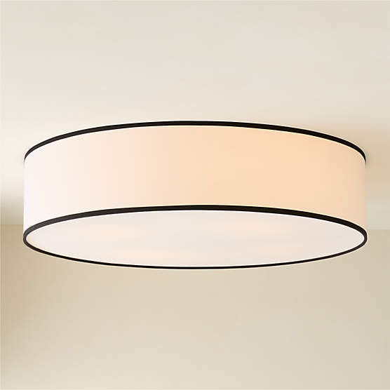 Drum Flush Mount Light with Black Trim 34"