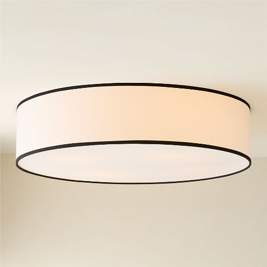 Drum Flush Mount Light with Black Trim 34"