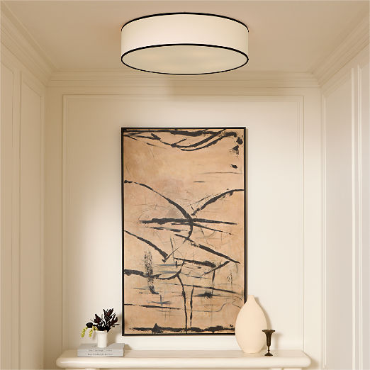 Drum Flush Mount Light with Black Trim 34"