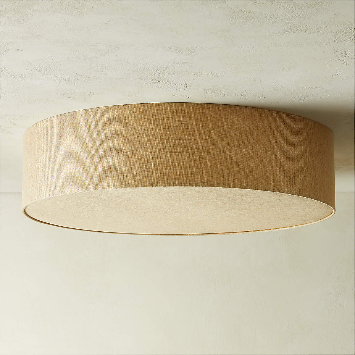 Drum Jute Flush Mount Light 34" + Reviews CB2