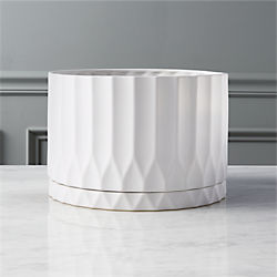 Modern Planters And Garden Pots Cb2 Drum White Planter