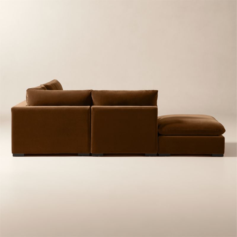Deseo 4-Piece Light Brown Performance Velvet Standard Depth Sectional Sofa with Loveseat - image 3 of 10