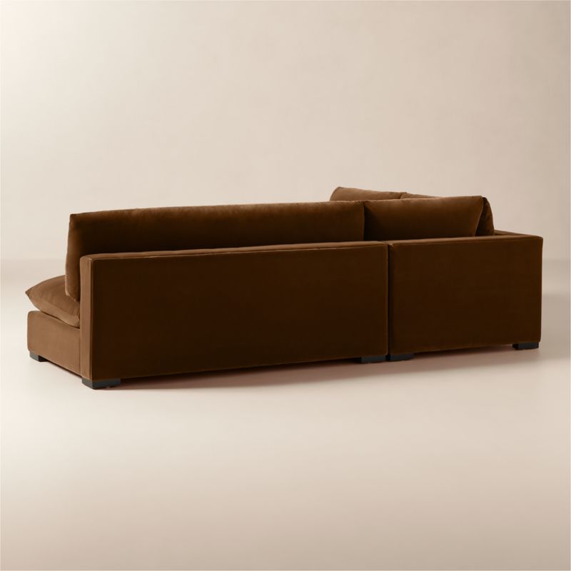 Deseo 4-Piece Light Brown Performance Velvet Standard Depth Sectional Sofa with Loveseat - image 4 of 10