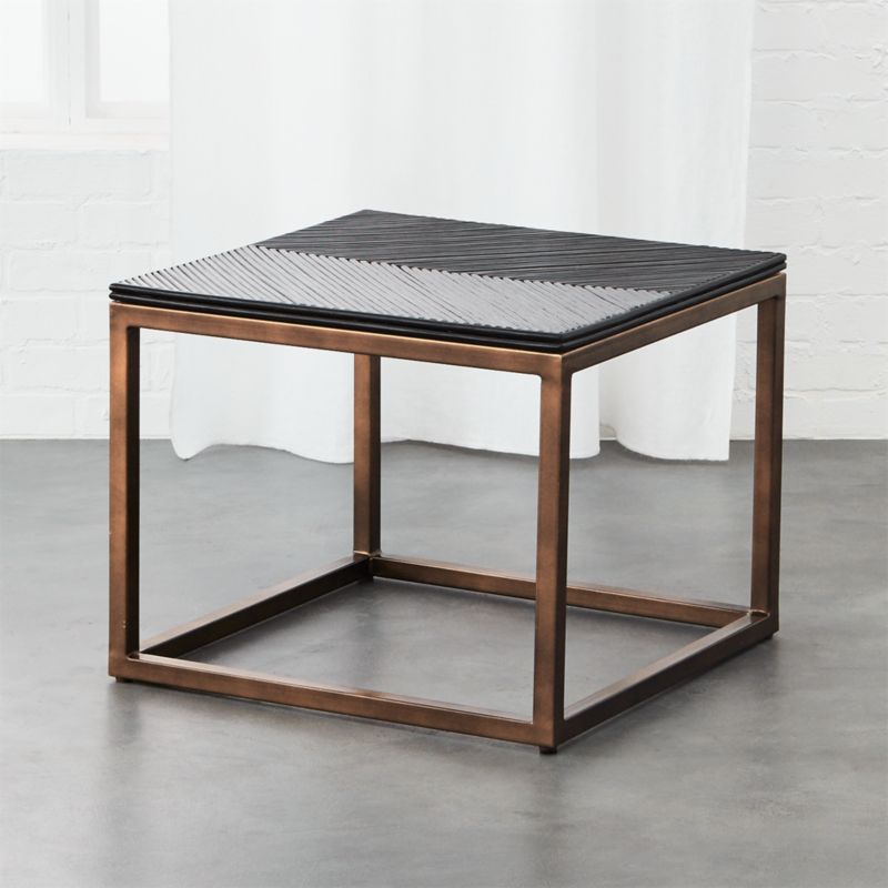 Square Side Tables Cb2 Du Monde Rattan Side Table