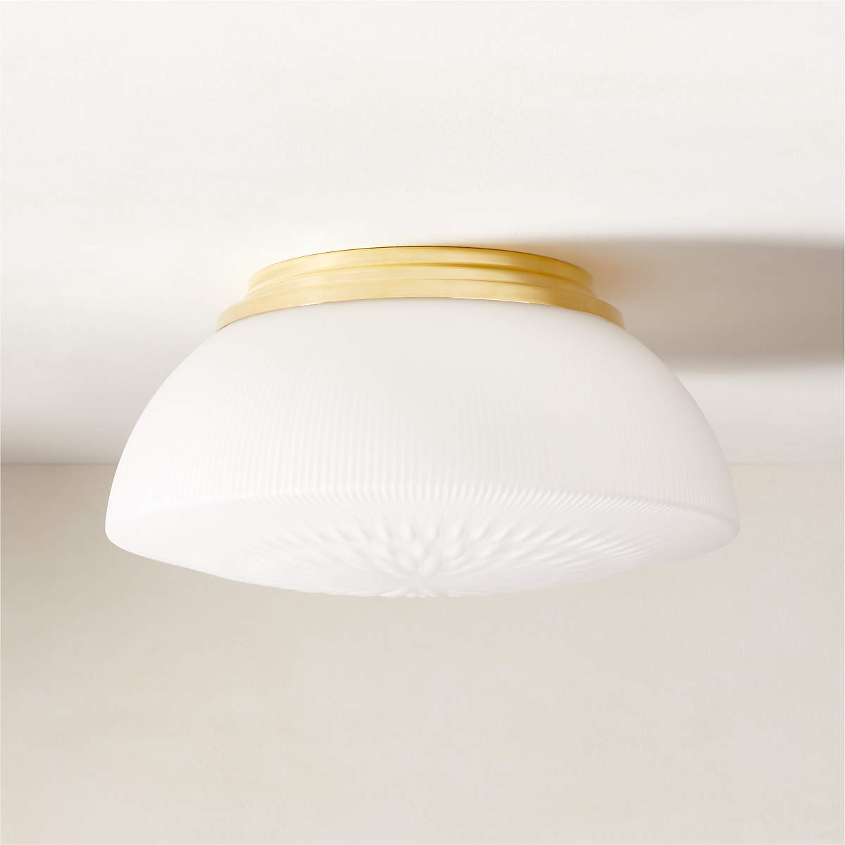 Dufrene Polished Brass Modern Flush Mount Light CB2 Canada