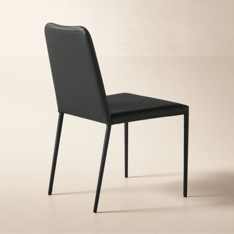 Duke Black Vegan Leather Armless Dining Chair - image 6 of 9