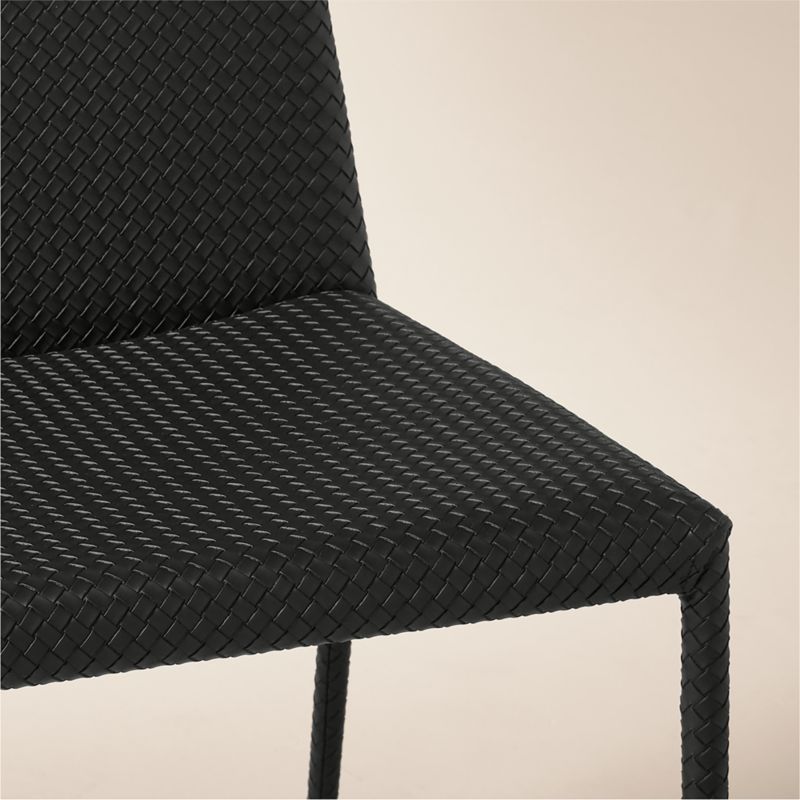Duke Black Vegan Leather Armless Dining Chair - image 7 of 9