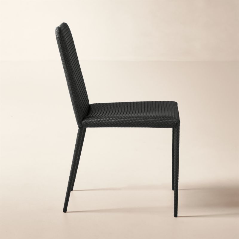 Duke Black Vegan Leather Armless Dining Chair - image 5 of 9