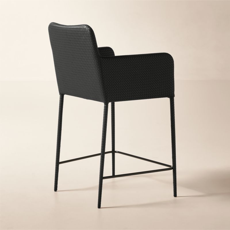Duke Black Vegan Leather Counter Stool - image 5 of 8