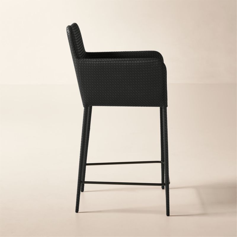 Duke Black Vegan Leather Counter Stool - image 4 of 8