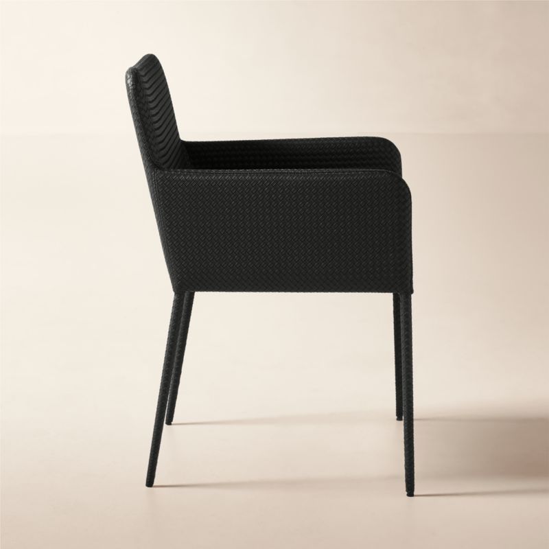 Duke Black Vegan Leather Dining Armchair - image 4 of 8