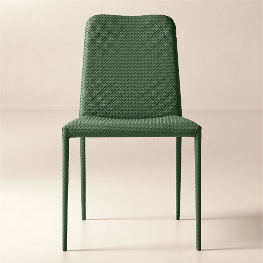 Duke Green Vegan Leather Armless Dining Chair Set of 4