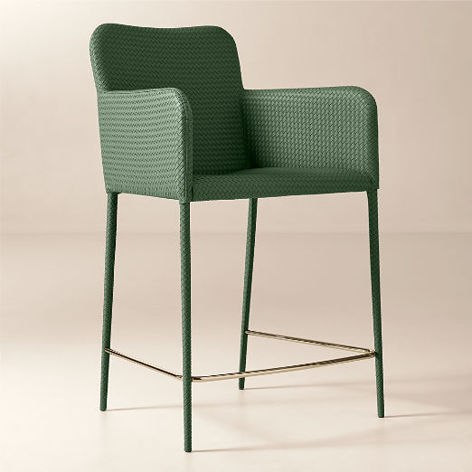 Duke Green Vegan Leather Counter Stool