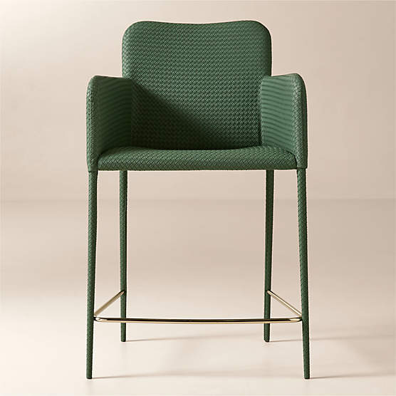 Duke Green Vegan Leather Counter Stool