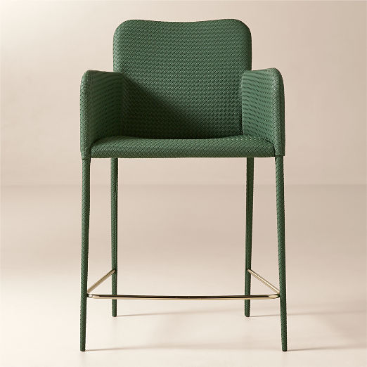 Duke Green Vegan Leather Counter Stool