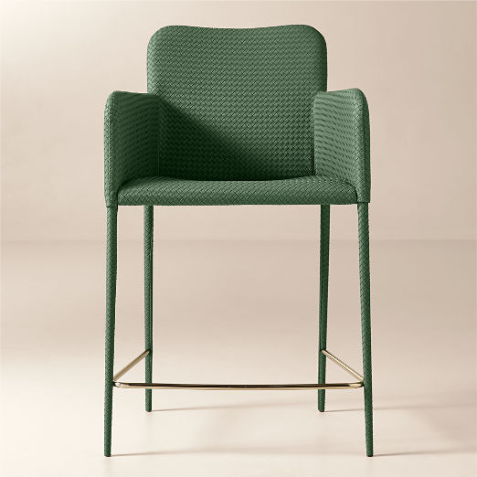 Duke Green Vegan Leather Counter Stool Set of 2