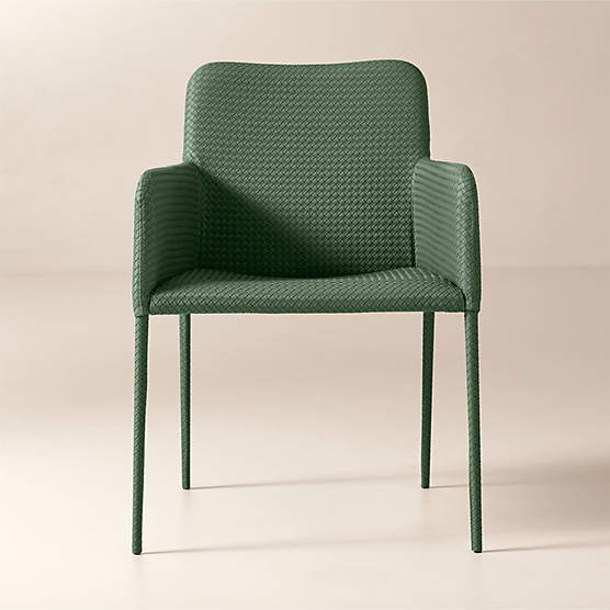 Duke Green Vegan Leather Dining Armchairs Set of 4