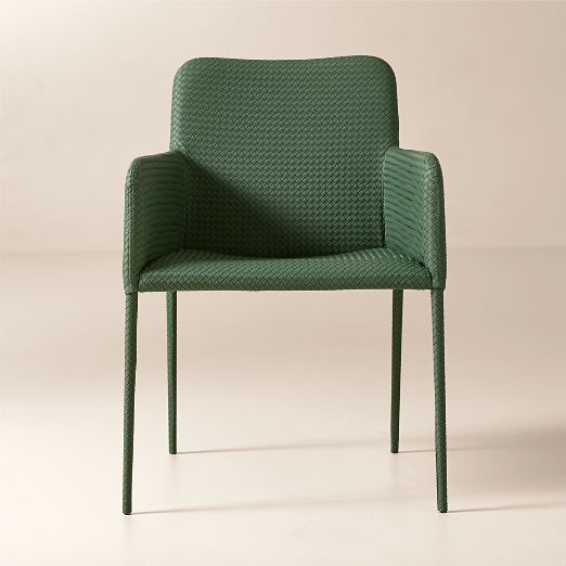 Duke Green Vegan Leather Dining Armchair