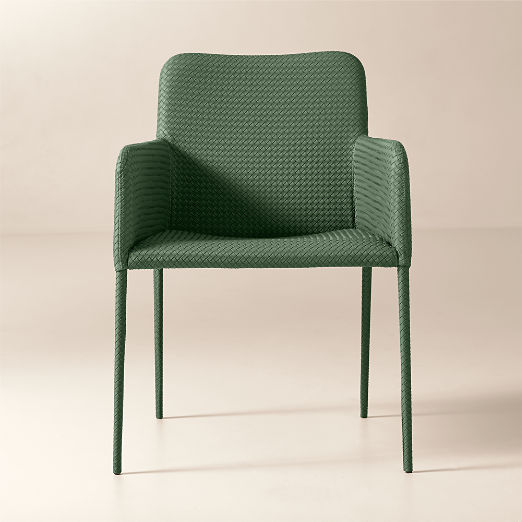 Duke Green Vegan Leather Dining Armchair Set of 4