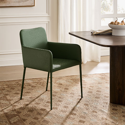 Duke Green Vegan Leather Dining Armchair Set of 4