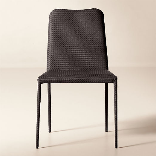 Duke Sienna Brown Vegan Leather Armless Dining Chair Set of 4