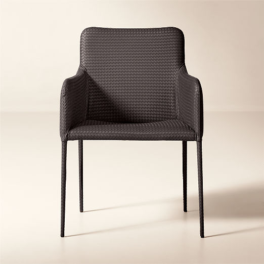 Duke Sienna Brown Vegan Leather Dining Armchair