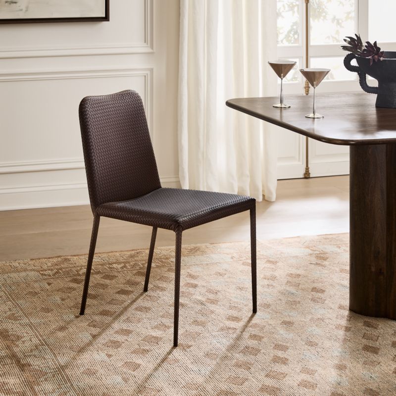 Duke Sienna Brown Vegan Leather Armless Dining Chair - image 3 of 9