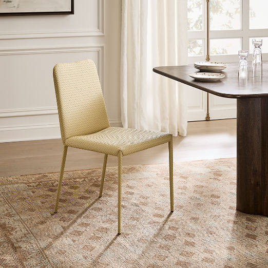 Duke Warm White Vegan Leather Armless Dining Chair Set of 4