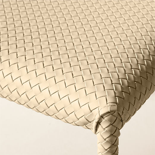 Duke Warm White Vegan Leather Armless Dining Chair