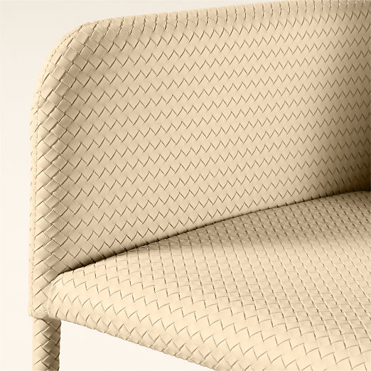 Duke Warm White Vegan Leather Counter Stools Set of 2