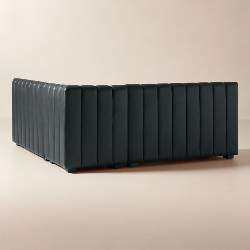Duncan Black Leather Double L-Shaped Dining Banquette Bench - image 3 of 7