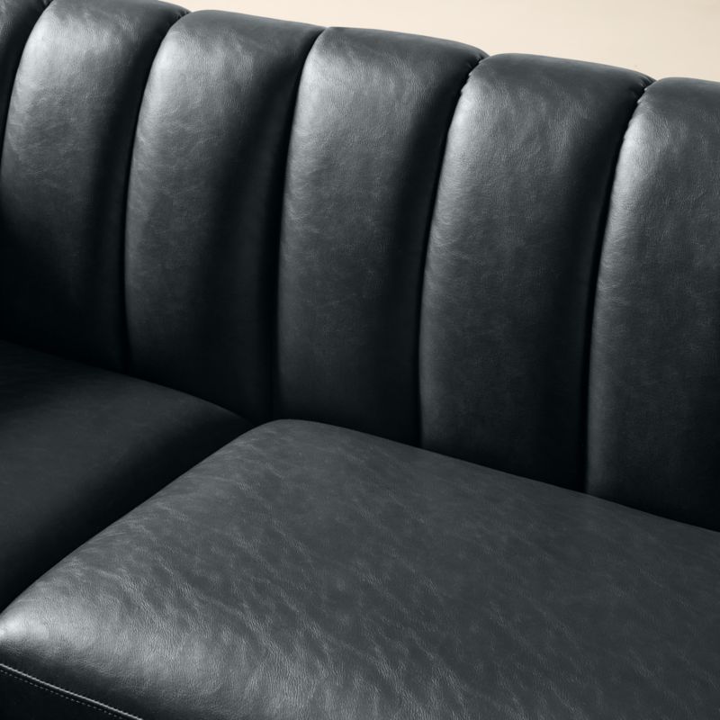 Duncan Black Leather U-Shaped Dining Banquette - image 4 of 7