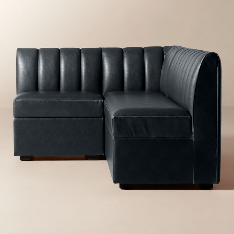 Duncan Black Leather Single L-Shaped Loveseat Dining Banquette - image 3 of 8