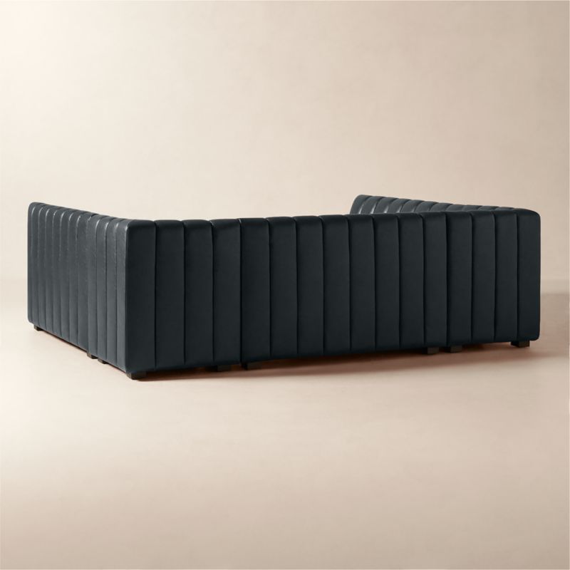 Duncan Black Leather U-Shaped Dining Banquette - image 3 of 7