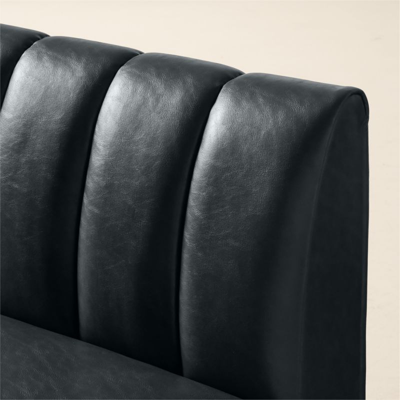 Duncan Black Leather U-Shaped Dining Banquette - image 5 of 7