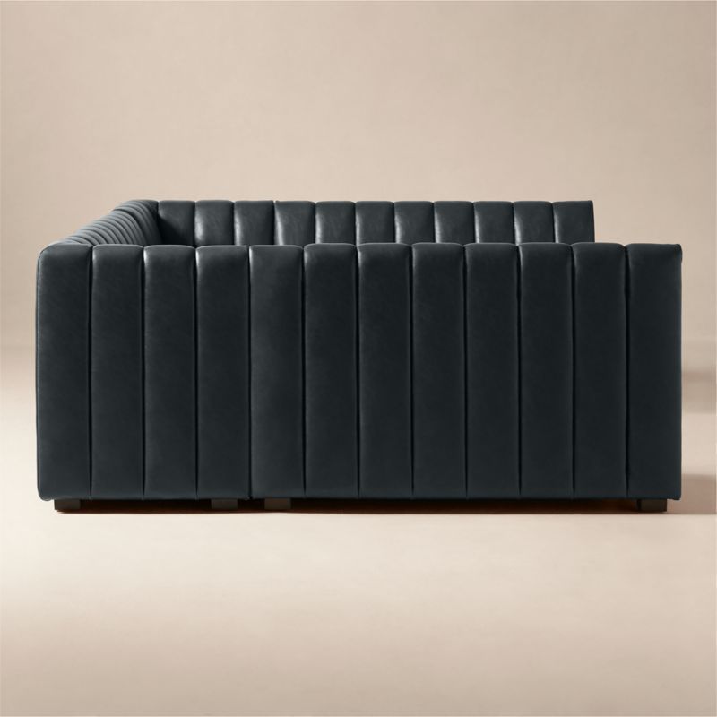 Duncan Black Leather U-Shaped Dining Banquette - image 2 of 7