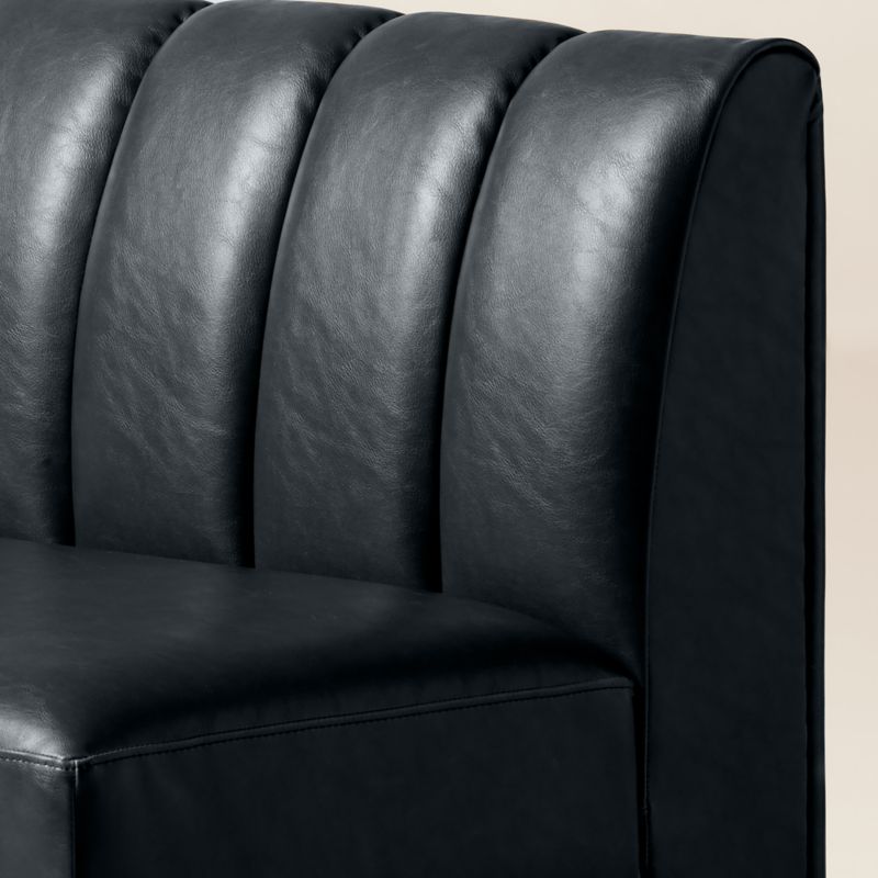 Duncan Black Leather Single L-Shaped Loveseat Dining Banquette - image 5 of 8