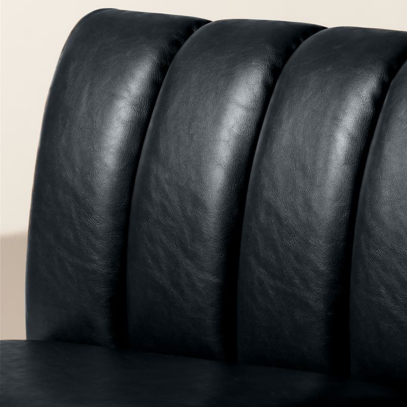 Duncan Black Leather Single L-Shaped Loveseat Dining Banquette - image 6 of 8
