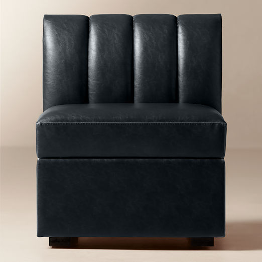 Duncan Black Leather Single Dining Banquette