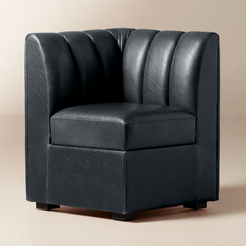 Duncan Black Leather Corner Dining Banquette - image 2 of 8