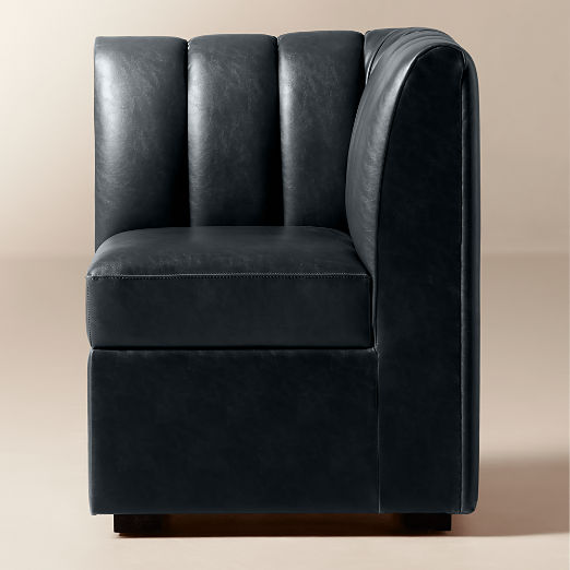 Duncan Black Leather Corner Dining Banquette