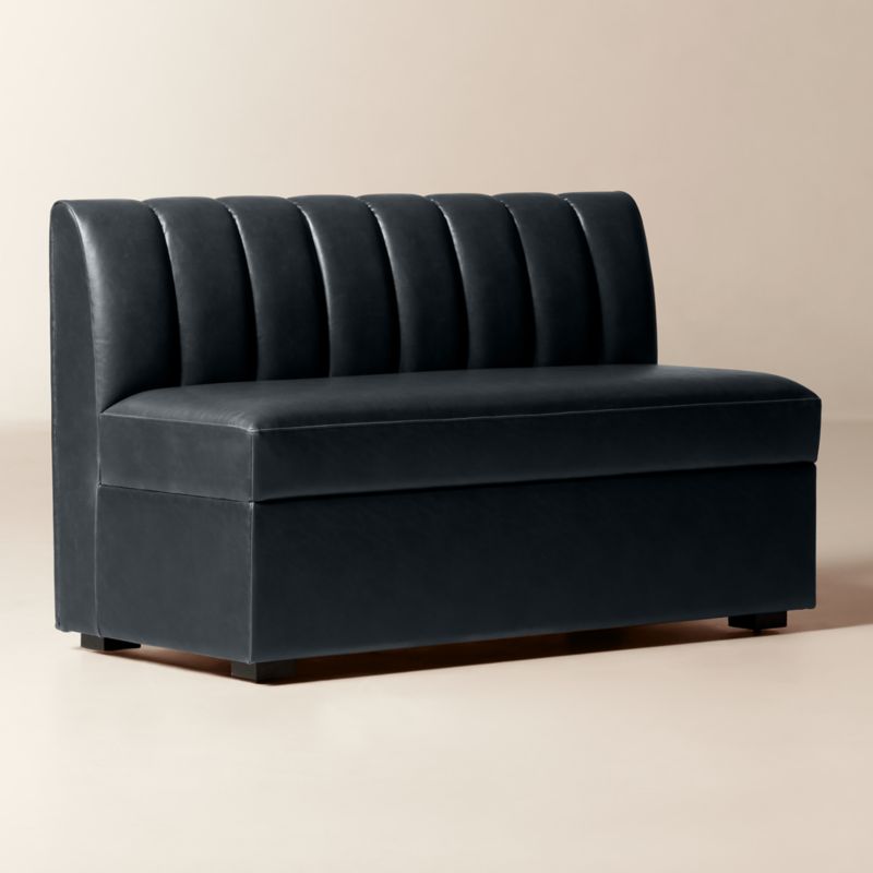 Duncan Black Leather Dining Banquette Bench - image 2 of 8