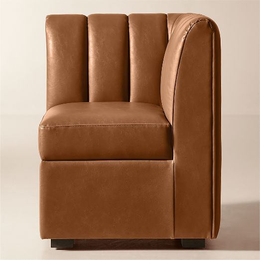 Duncan Brown Leather Corner Dining Banquette