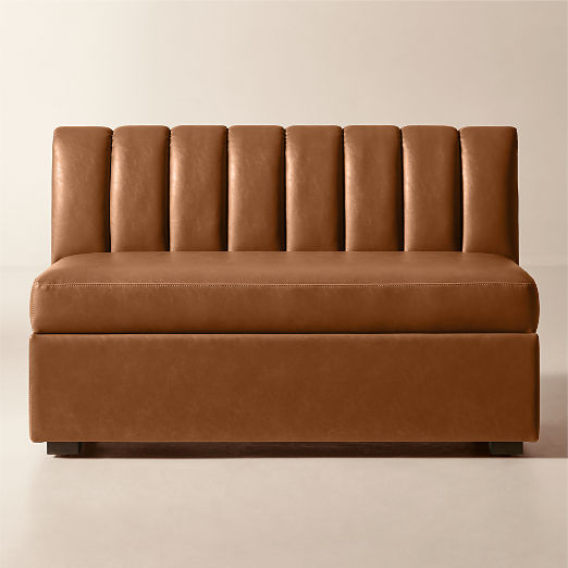 Duncan Brown Leather Dining Banquette Bench