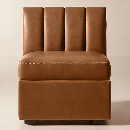 Duncan Brown Leather Single Dining Banquette
