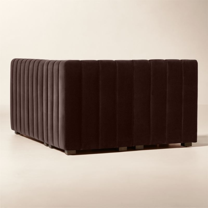 Duncan Dark Brown Velvet Double L-Shaped Loveseat Dining Banquette - image 4 of 10