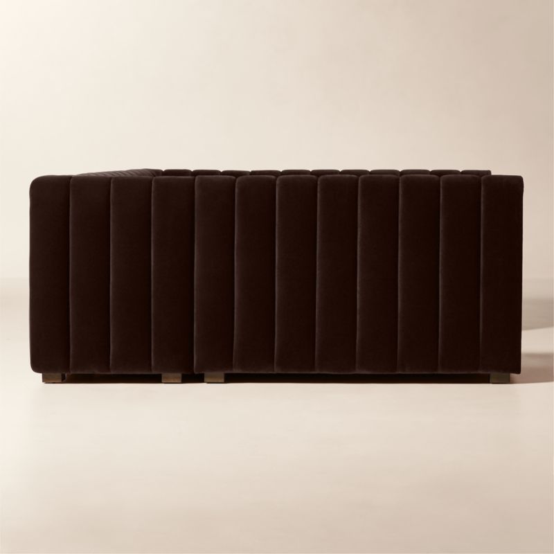 Duncan Dark Brown Velvet U-Shaped Dining Banquette - image 3 of 10