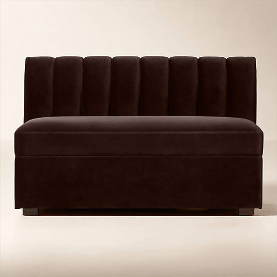 Duncan Dark Brown Velvet Dining Banquette Bench